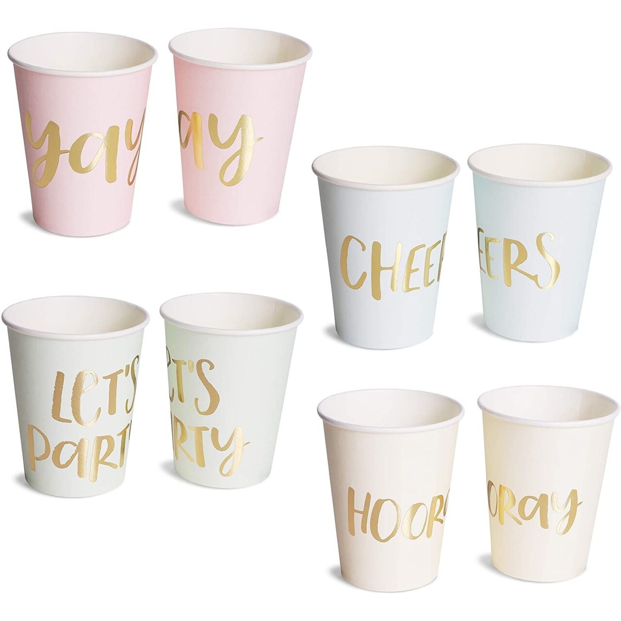 Bachelorette Cups - 9 oz, 48 Pack, 4 Pastel Colors - Disposable Paper Party Cups for Bachelorette Party & Bridal Shower